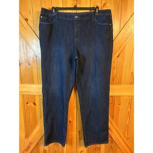 CJ Banks Womens Dark Wash Straight Jeans Size 20W Tall (5169)